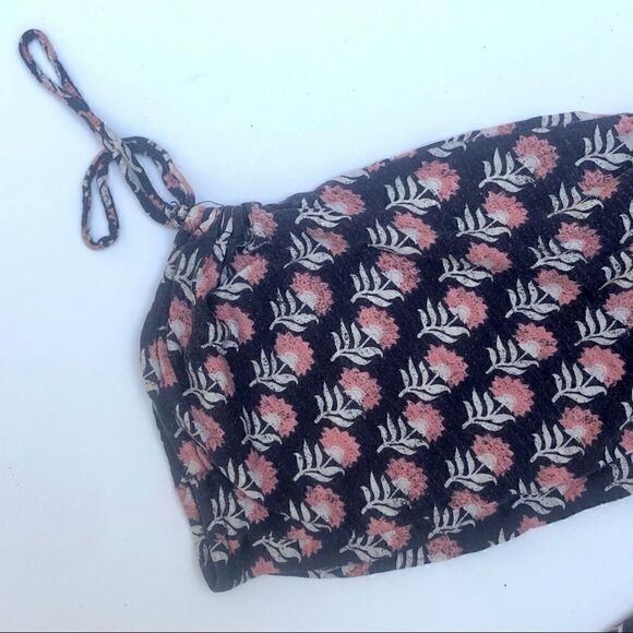 LUCKY BRAND PINK BLUE PAISLEY MIXED FLORAL PRINT 3/4 SLEEVES FLOWY TOP SIZE XS - Picture 2 of 4